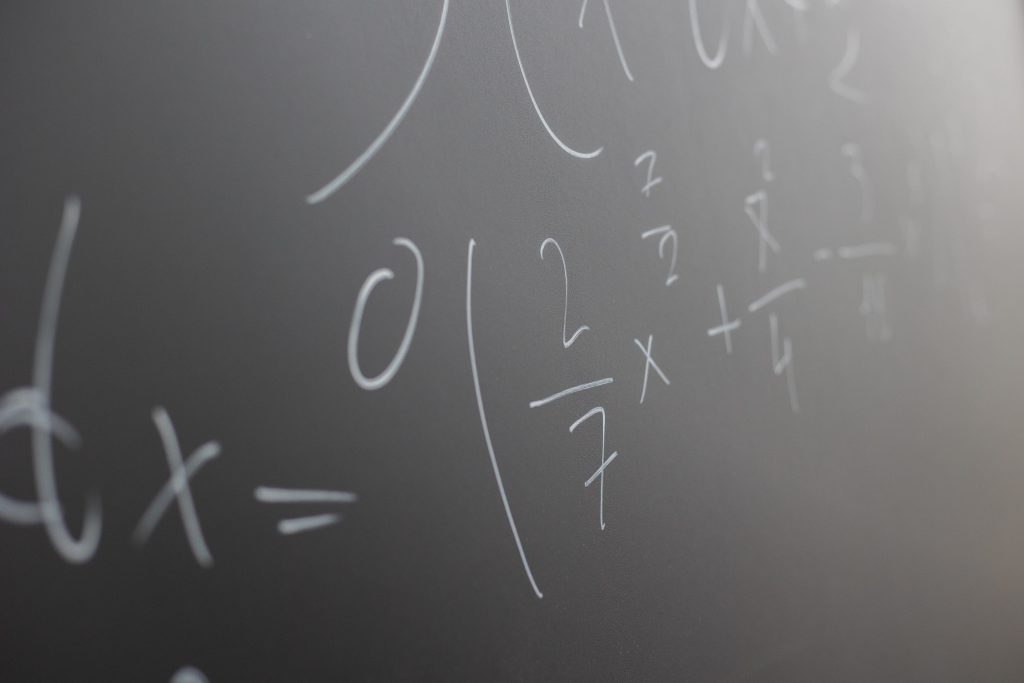 LearnOnline Fast Track Mathematics A level Self-study Chalk board with maths equations