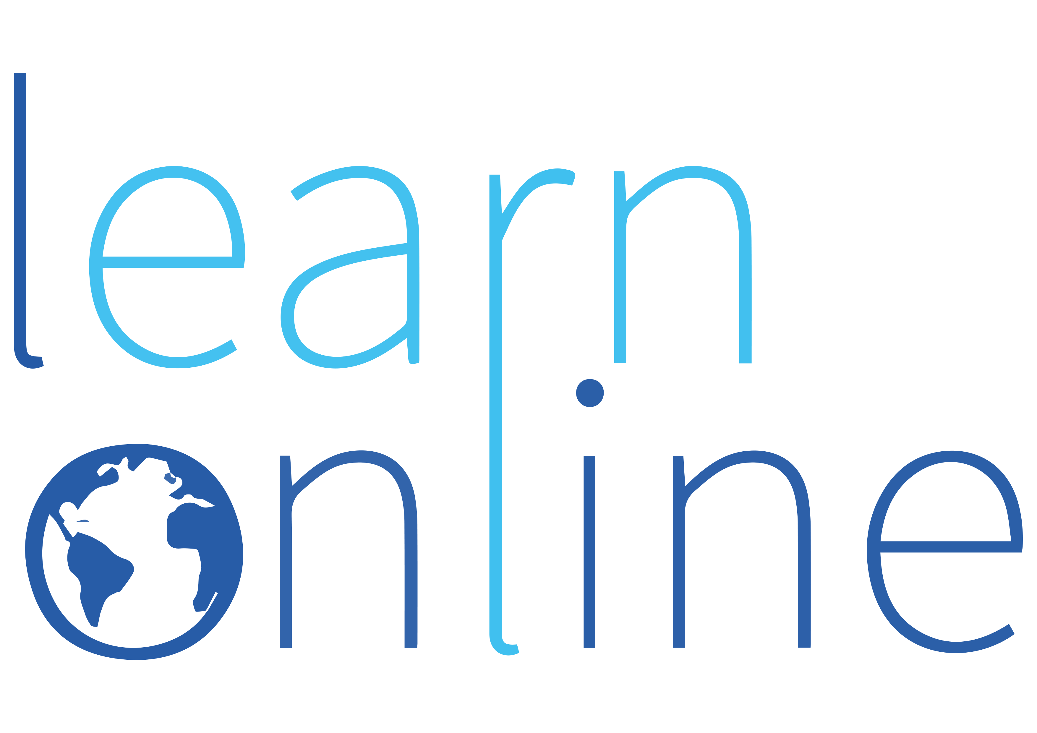 LearnOnline logo LearnOnline logo. Two shades of blue and the 'o' is the design of a globe