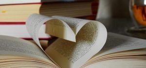 LearnOnline Self-study IGCSE English Literature - book with heart shape made out of the pages