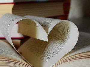 LearnOnline Self-study IGCSE English Literature - book with heart shape made out of the pages