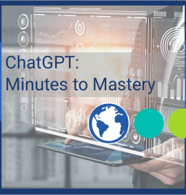 "ChatGPT Minutes to Mastery" See through futuristic computer screen
