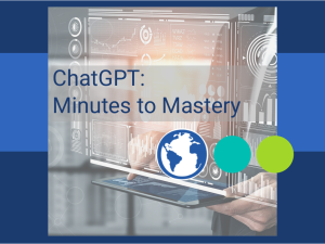 "ChatGPT Minutes to Mastery" See through futuristic computer screen